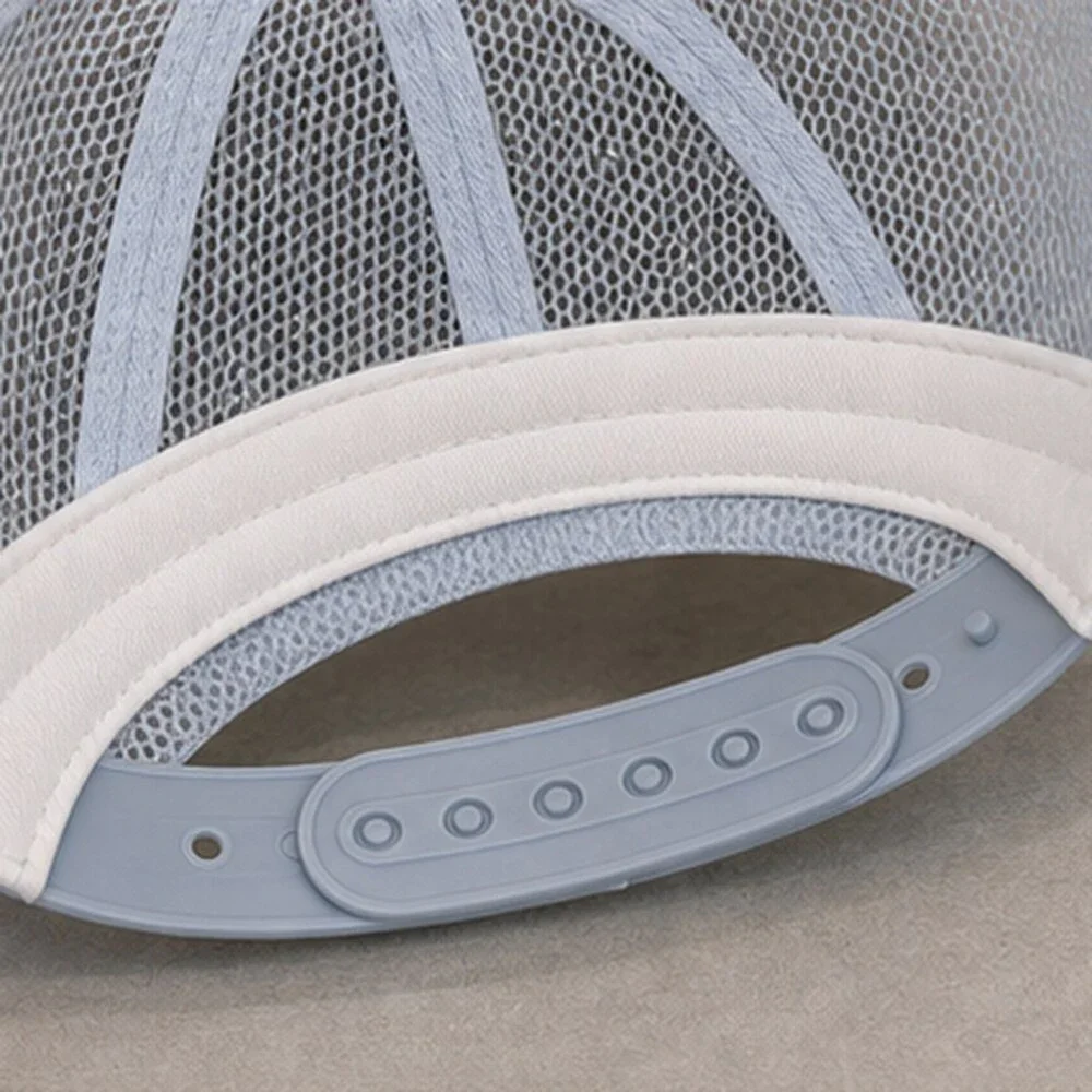 ALO Yoga Mist Blue Gray Travel Mesh Trucker Cap Hat Sporty